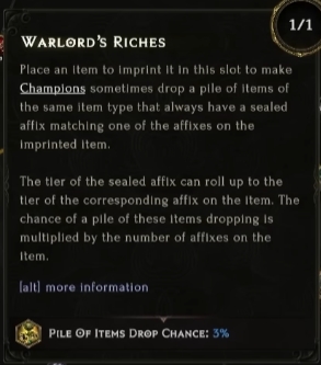 last epoch warlord's riches node effect description